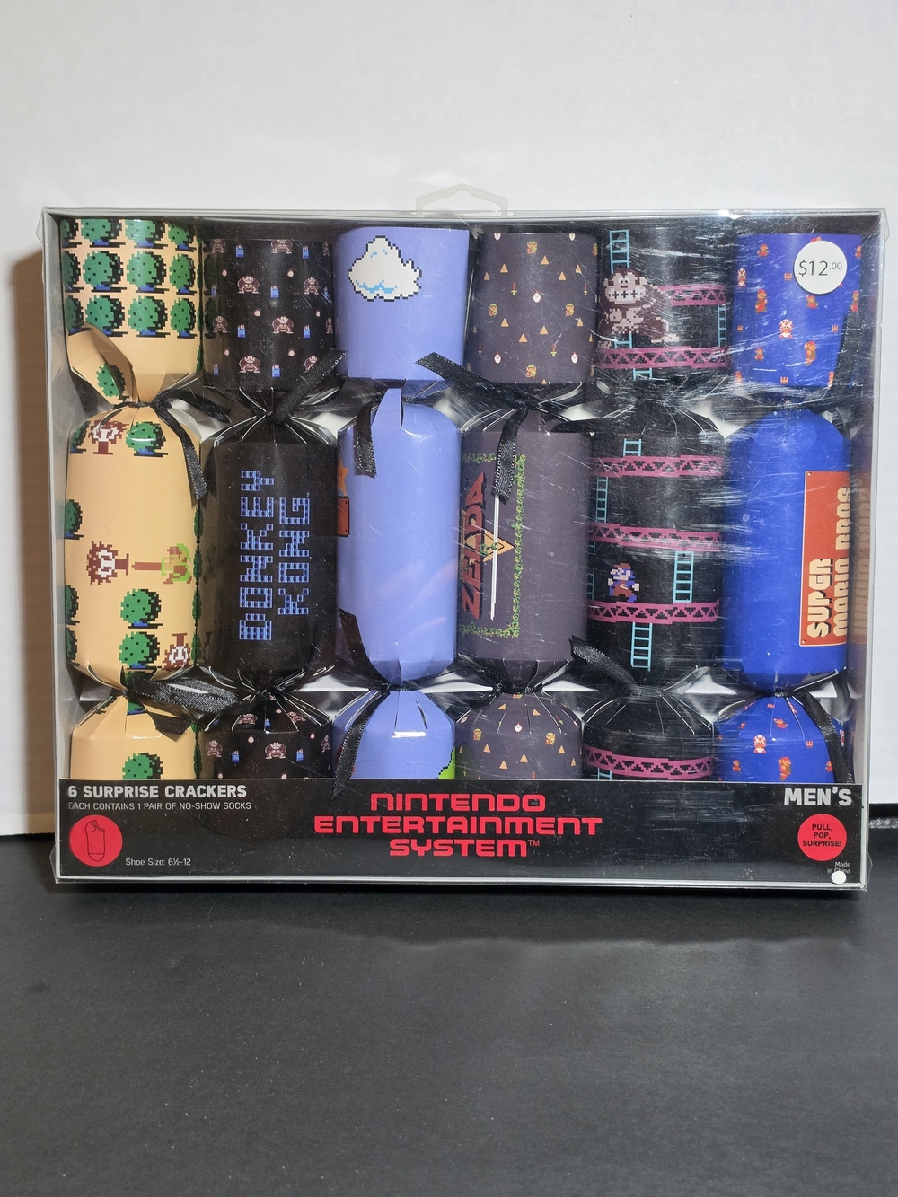 Nintendo NES Surprise Crackers Men’s No Show Socks Mario Zelda Donkey Kong 2020